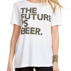 The Future Is Beer Chaser Top White tee-shirt Medium